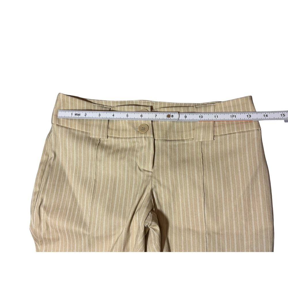 NWT Topshop Petite Tan Pinstripe Flare Leg Trousers Side Slit Pants US 2 NEW - Picture 7 of 10